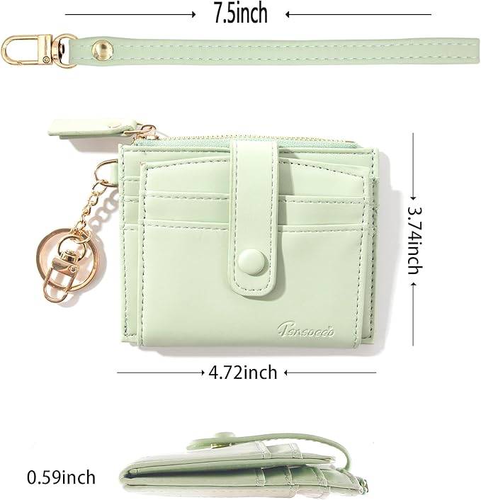 Keychain Wallet Wristlet Small Credit Card Holder Bracelet Key Chain Purse Bangle Tassel Beads Key Rings for Women