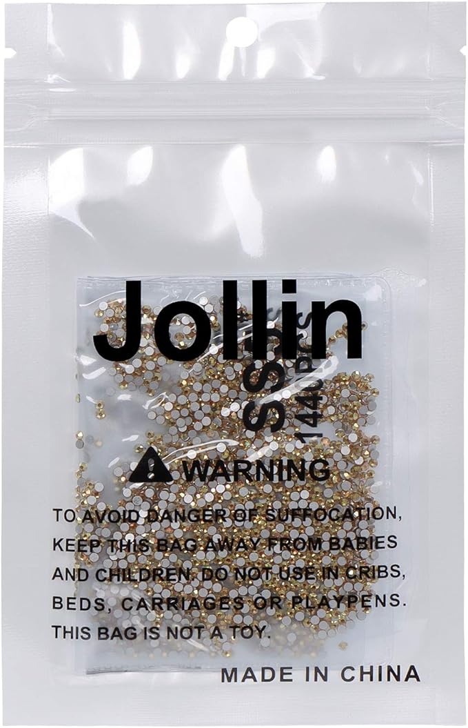 2880 Pieces Flatback Rhinestones Glue Fix Crystal Glass Diamantes Gems for Crafting Nail Art Crafts Decorations Clothes Shoes 1.8 mm (ss5, Metallic Sunshine)