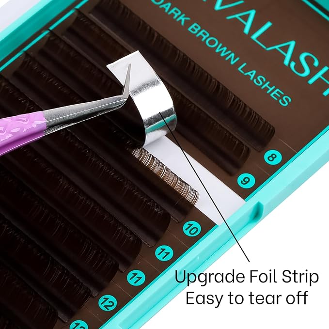 VAVALASH Colored Lash Extensions Dark Brown Eyelash Extensions 0.03 0.05 0.07 0.1 0.15 Volume Lash Extension 8-15mm Mixed Lashes B Curl Premium color Lashes Extension(Dark Brown-0.03-B-8-15mm)