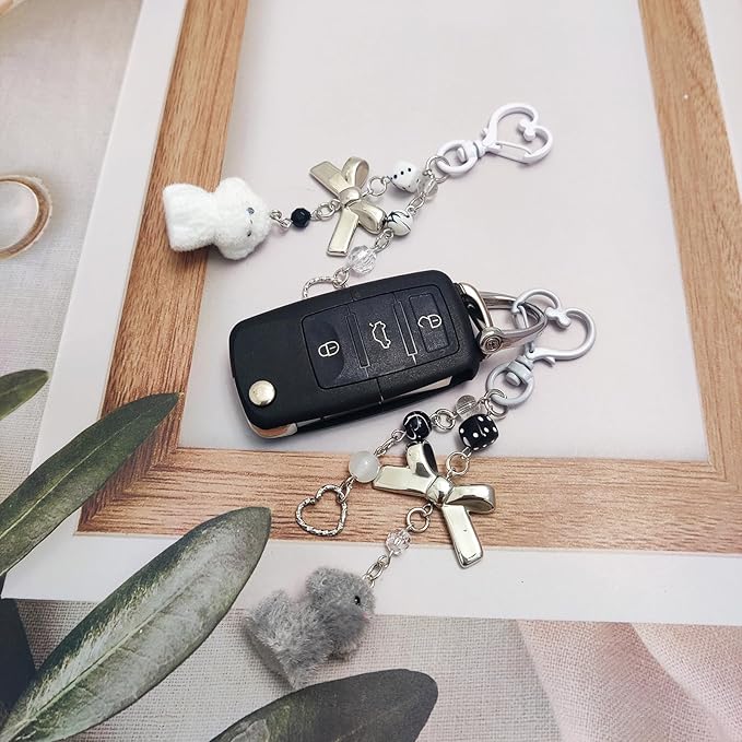 Cute Dog Keychain Fuzzy Dog Puppy Decor Keychain Aesthetic Y2K Bag Charms Stylish Dog Pendant Keychains Accessories