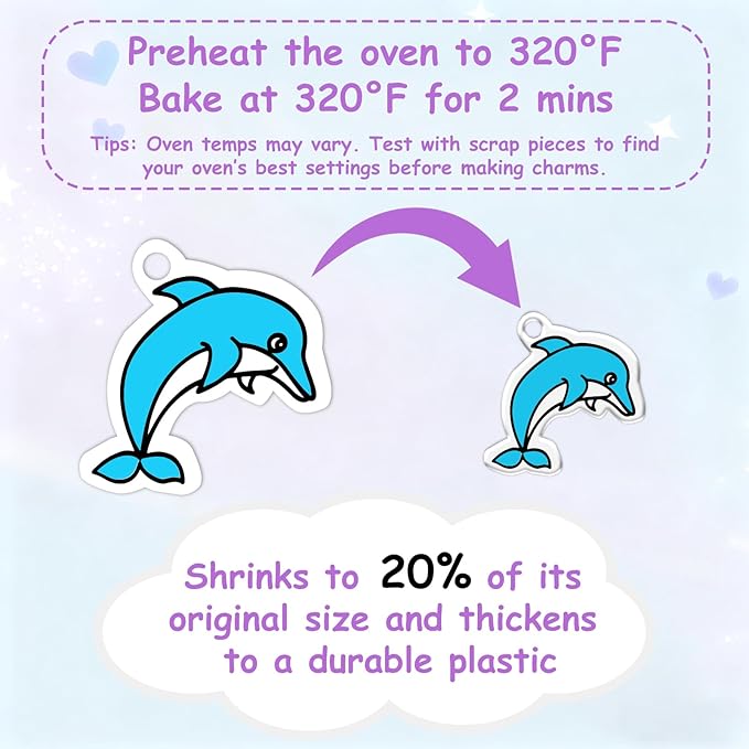 205PCS Shrink Dink Sheets Keychain Kit, Shrink Plastic Sheets with 10 Pre-Printed Shrinking Paper, 12 Colored Pencils, Scissors, Hole Punch & 181PCS Accessories for Kids Craft Supplies, Christmas Gift
