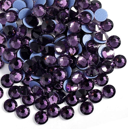 Beadsland Hotfix Rhinestones, 2880pcs Flatback Crystal Rhinestones for Crafts Clothes DIY Decoration, Tanzanite, SS6, 1.9-2.1mm