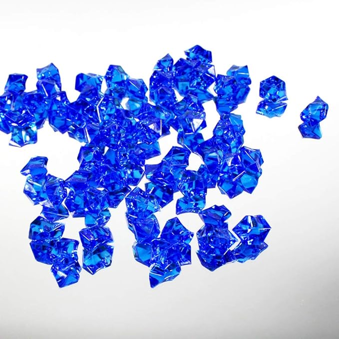 WGVI WGV Acrylic Ice Rock Crystals Treasure Gems for Table Scatters, Vase Fillers, Wedding, Banquet, Party, Event, Birthday Decor (Approx 150 pcs per Bag), 1 Bag, 1 Pound, Royal Blue