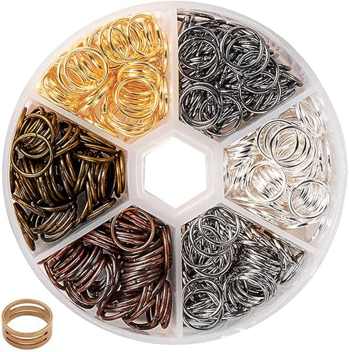 BEADNOVA 10mm Open Jump Rings for Keychains Assorted Colors Jewelry Jump Rings for Jewelry Making (300Pcs)
