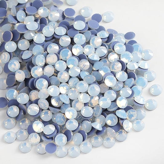 Beadsland Hotfix Rhinestones, 1440pcs Crystal Rhinestones for Crafts Clothes DIY Decoration, White Opal, SS20, 4.6-4.8mm