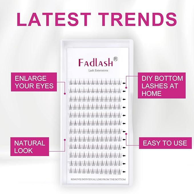 Lash Clusters Bottom Lashes DIY Lash Extensions 144pcs Individual Lashes Black Cluster Lashes Faux Mink Cluster Eyelash Extensions Manga Soft Lightweight Eyelash Extension Kit (Bottom-JX10)