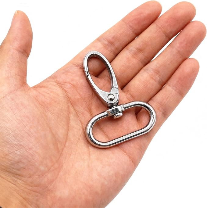 1-1/2 inch Swivel Lobster Claw Clasps 1.5 Inch 15pcs - Heavy Duty Metal Clasps with Secure Lock,Curved Snap Hooks for Bags Jewelry Making Keychains Lanyards & DIY Craft Supplies (Silver, 1.5 inch)