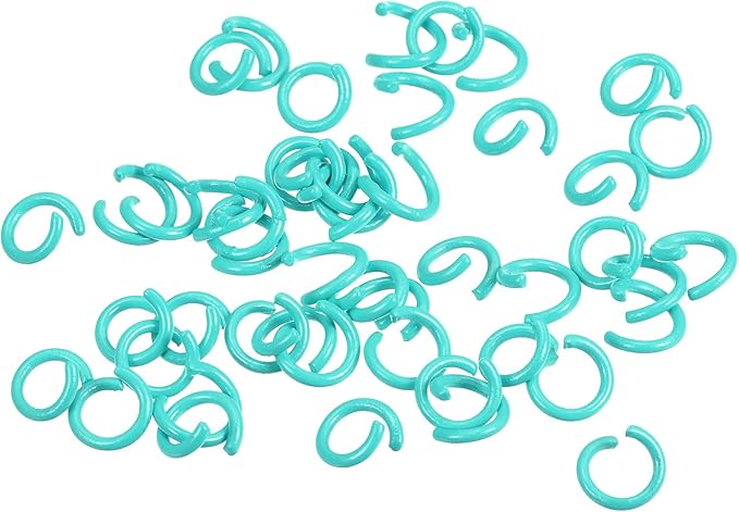 uxcell Open Jump Rings, 8mm Colorful O-Ring Connectors for DIY Crafts Jewelry Making, Carbon Steel, Mint, 200Pcs