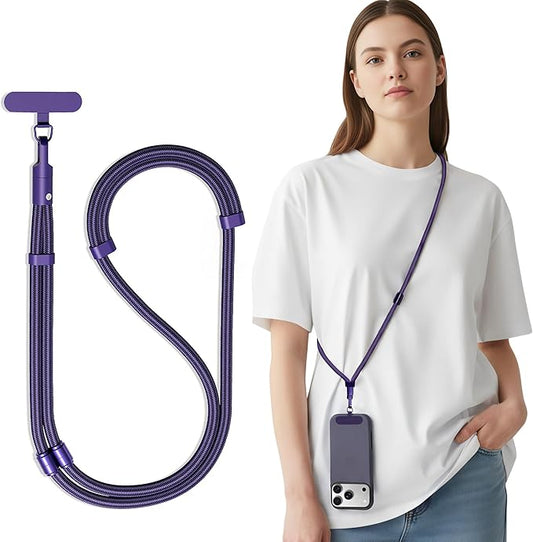 SURDOCA 3-In-1 Phone Lanyard for Crossbody, Neck & Wrist, Adjustable Anti Theft Phone Strap with Tether Tab & Loop Strap - Universal for Most Smartphones, Camera, Key - Travel Essentials