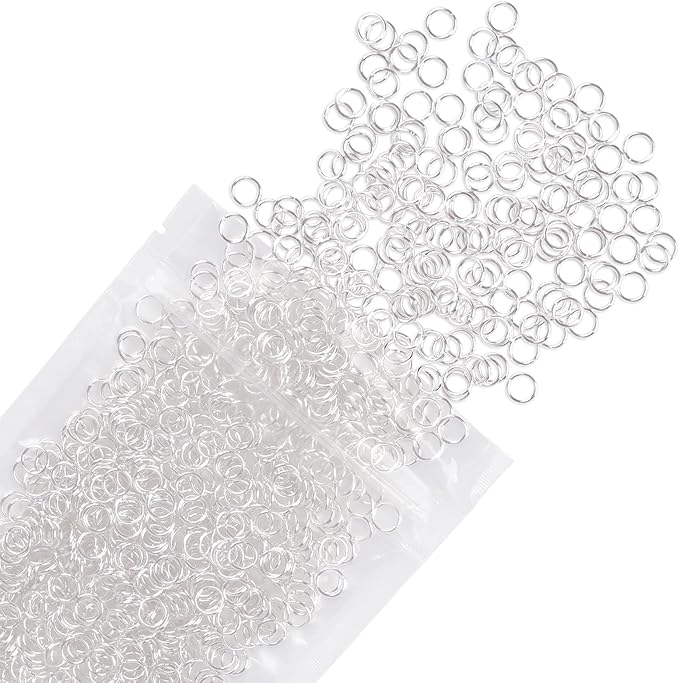 Uniclife 6 mm Silver Jump Rings for Jewelry Making Open Single Loops Mini Ring Connectors for Keychains and Necklace Repair (1000 PCS)