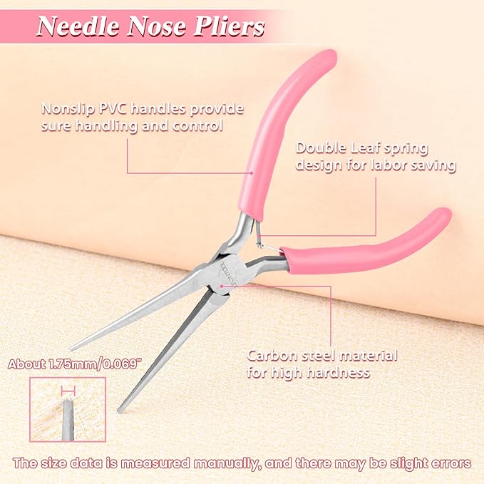 6-Inch Small Needle Nose Pliers for Jewelry Making Precision Extra Long Needle Nose Pliers Smooth Jaws Jewelry Pliers for Bending Wire and Small Object Gripping Jewelry Making Tools
