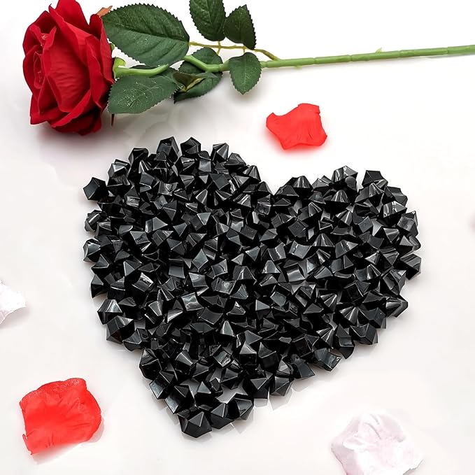 Black Vase Fillers for Home Decor, Fake Crushed Ice Cubes, Vase Fillers, 150 pcs Reusable Fake ice Cubes for Photography Accessories Props Decoration for Wedding