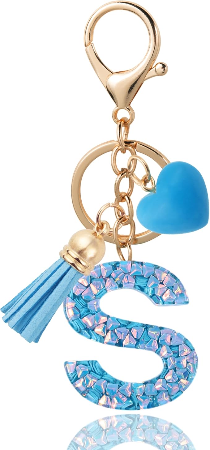 Alphabet Initial Letter Keychain Cute Heart Resin - Letter Keychain for Backpack Charms - Initial Keychains for Women