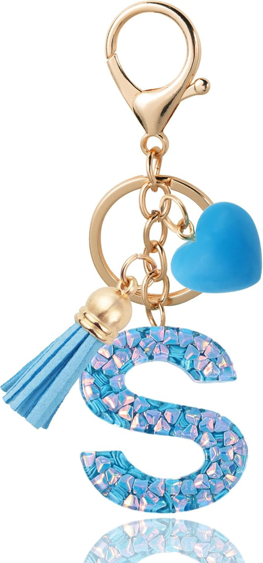 Alphabet Initial Letter Keychain Cute Heart Resin - Letter Keychain for Backpack Charms - Initial Keychains for Women