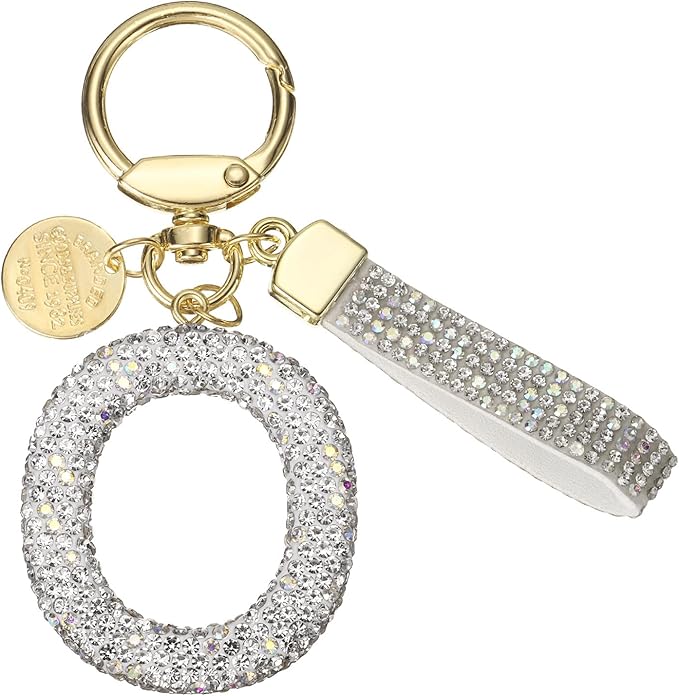 PATIKIL Initial Letter Keychain, Cute Sparkly Rhinestone Key Chain Alphabet Charm for Car Keys Handbags Purse