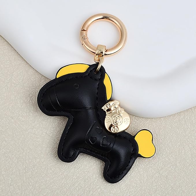 Lucky Pony Keychain Bag Charm, Elegant Leather Horse Accessories Cute Keychains for Women Gift