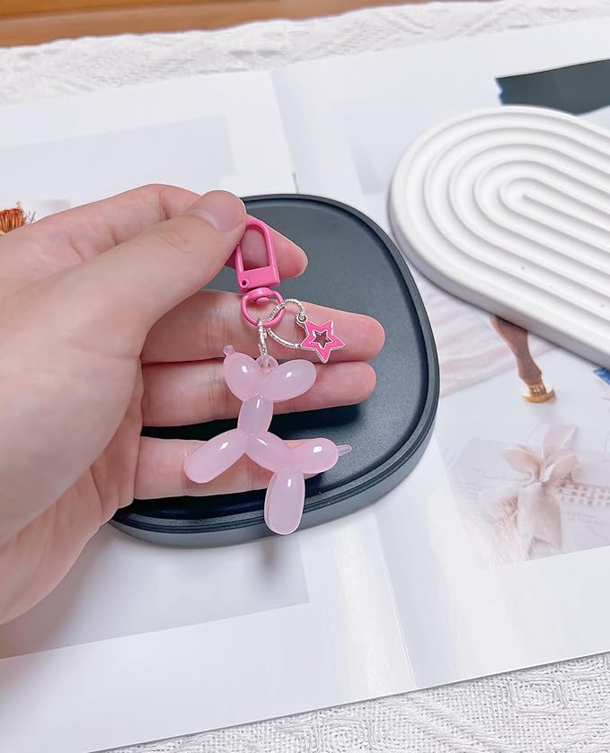 LAEKOU Star Balloon Dog Keychain for Women, Cute Y2K Key Chain Accessories, Aesthetic Charms for Bag Backpack