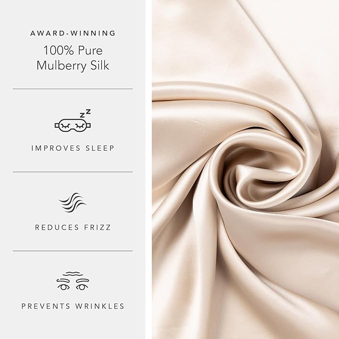 Fishers Finery 30mm 100% Pure Mulberry Silk Pillowcase Set, Quality Tested (Taupe, Queen, 2 Pack)
