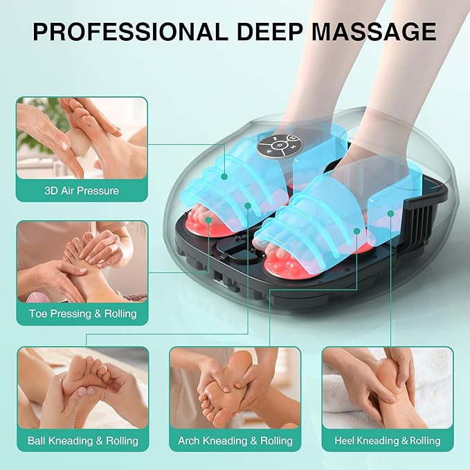 Medcursor Foot Massager with Heat [2026 Upgraded], Shiatsu Deep Kneading Machine, Multi Air Compression Intensity, Smart APP Mobile Remote Control, Feet Massage for Home and Office Use