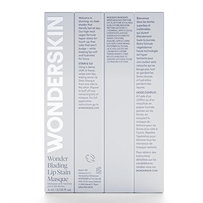 Wonderskin Wonder Blading All Day Lip Stain Peel Off Masque - Long Lasting, Waterproof and Transfer Proof Red Lip Tint, Matte Finish Peel Off Makeup (Divine Masque)