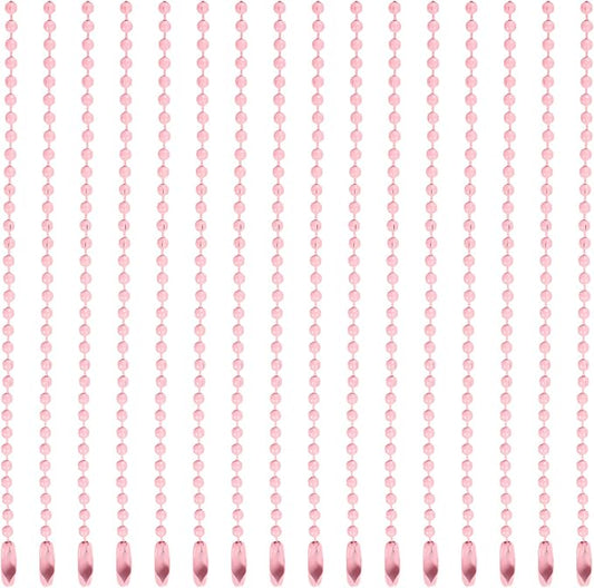 MECCANIXITY 20Pcs 5 Inch 12cm Ball Bead Chain, Metal Ball Chain with Connectors for Hanging Ornament Jewelry Necklace Dog Tag Keychain Christmas Decoration,Pink