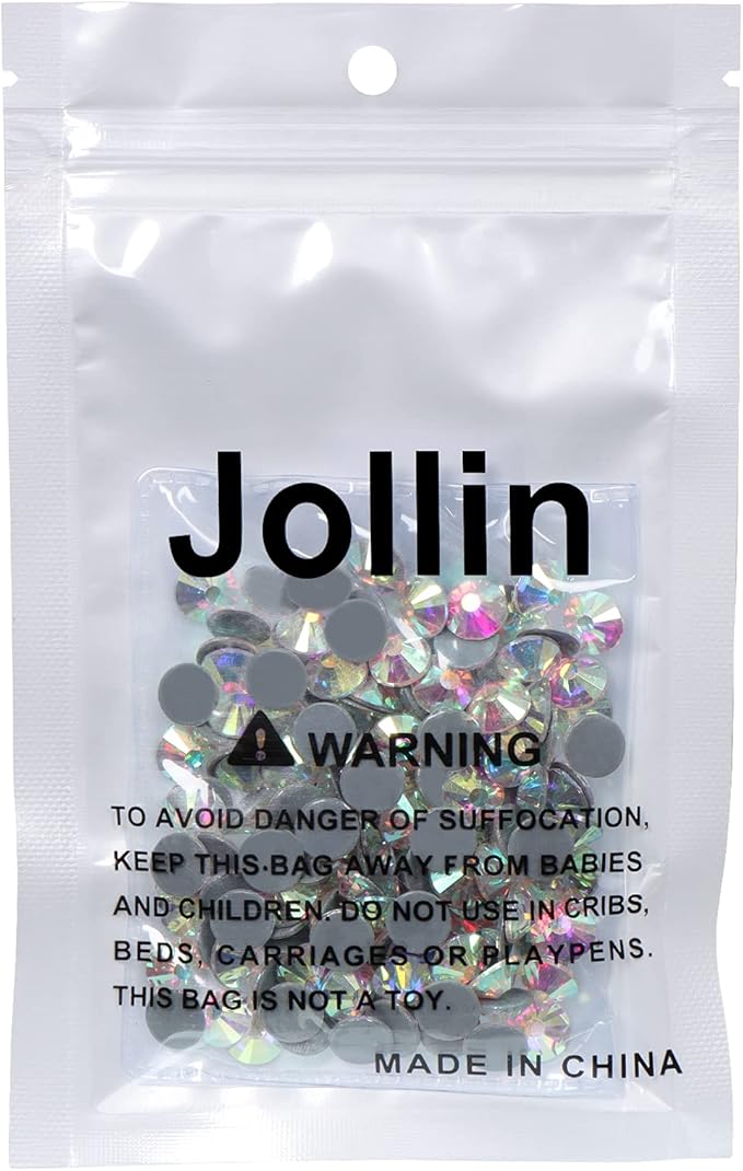 Jollin 144pcs Hotfix Rhinestones Flatback Crystal Rhinestones for Crafts Crafting Clothes Shoes DIY Decorations, SS40(8.4mm), Crystal AB