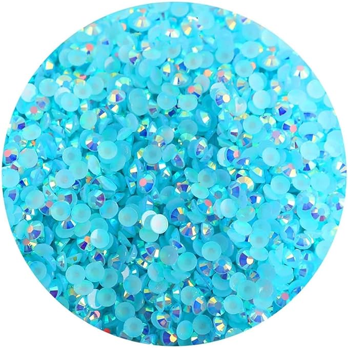 1000 Pieces SS20 5mm Flatback Rhinestones Clear Glasses Round Gems AB Crystals for Nail Art DIY Crafts Clothes Glitter Stones （Light Blue）