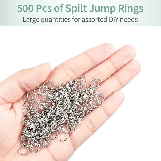 Uniclife 8 mm Metal Split Jump Rings Double Loops 500 PCS Mini Ring Connectors for Jewelry Necklaces Bracelet Earrings and Crafts Ornament