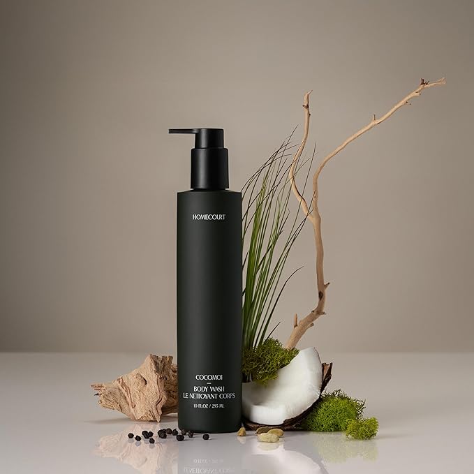 Homecourt Body Wash, Bath & Shower Gel Cleanser for Hydrating Skin, Made with Warm Coconut, Cedarwood & Sweet Cardamom Scent, Cocomoi, 10 fl oz