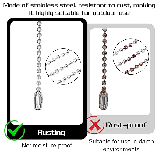 50 Feet Stainless Steel Ball Bead Chain #10/4.5mm Beaded Chain with Spool & 10pcs Matching Connectors Ball Chain for Roller Shades, Dog Tag, Bracelets, Necklace, Keychain, Jewelry & DIY Crafts