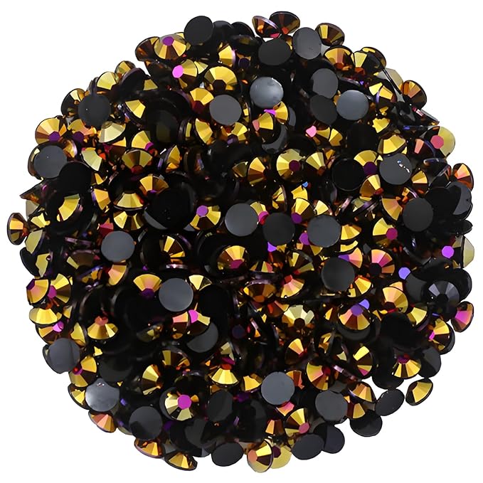 4500 Pcs SS6 2mm AB Flatback Rhinestones for Nails Art Crafts Glitter Round Shine Gems Crystals DIY Clothes Shoes （Black-Bottom RoseRed AB）
