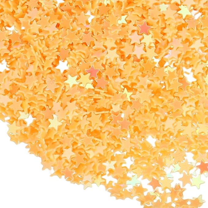 uxcell 1.94oz(55g) Star Glitter Confetti, 3mm Art Craft Glitter Holographic Sequins Table Confetti Laser Sequins for Crafts DIY Nail and Party Wedding Festival Decoration, Yellow