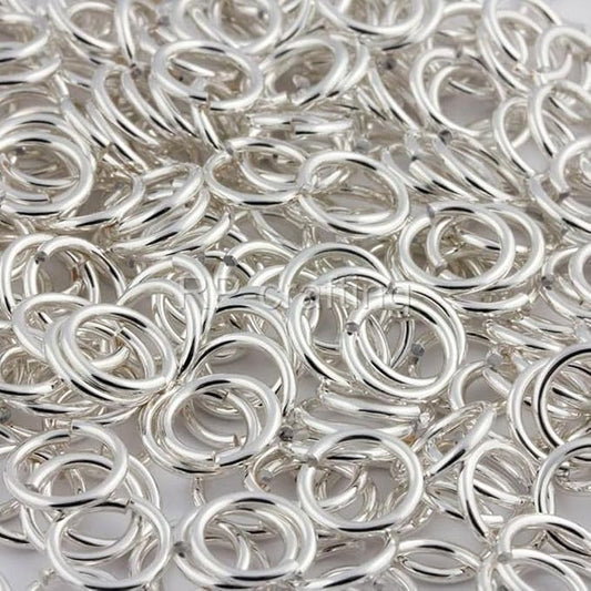 500pcs 8mm (0.3 Inch) Open Jump Ring O Ring Connector (Wire 0.8mm/20 Gauge) Sterling Silver Plated Brass for DIY Craft Jewelry Making CF83-8