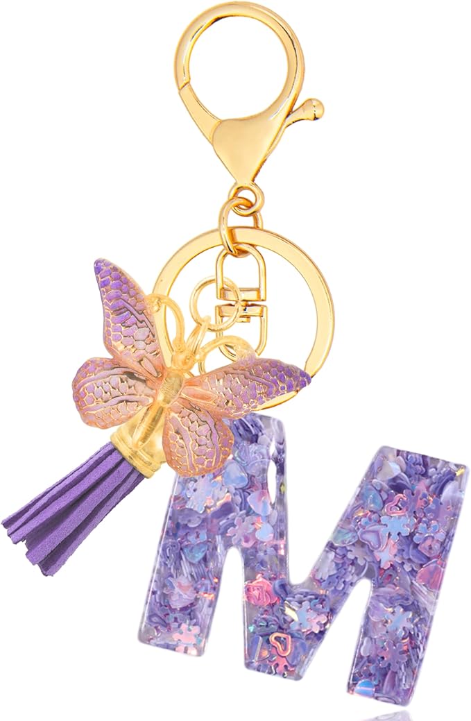Alphabet Initial Letter Keychain Cute Heart Resin - Letter Keychain for Backpack Charms - Initial Keychains for Women