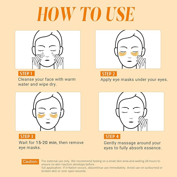 PEAUAMIE Under Eye Patches with Collagen and Hyaluronic Acid Eye Mask for Wrinkle,Dark Circles,Face Mask Skin Care Products 24 Pairs