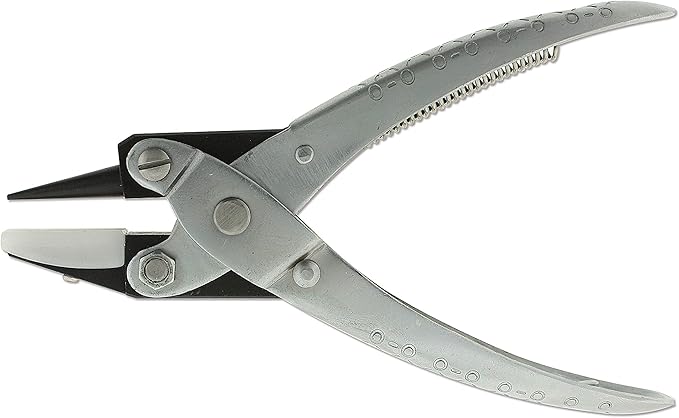The Beadsmith Round Nose/Nylon Flat Nose Parallel Pliers, 5.5 inches (140mm) Steel Tool for Jewelry Making, with Spring