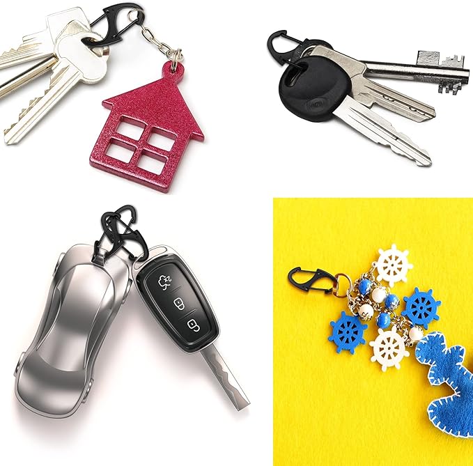 Moxweyeni 20 Pcs Zipper Clip S Carabiner Clips Small Alloy Snap Hook Anti Theft 1. 6 Inch Mini Dual Wire Gate Interlocking Keychain Clip Attachment for Women Men Camping Hiking