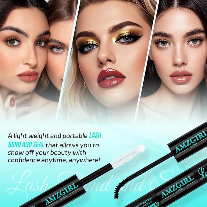 Lash Bond and Seal and Remover Waterproof Lash Cluster Glue Remover for Cluster Lashes Diy Eyelash Extensions Glue Strong Hold 72H+ Oil Lashes Remover Fast Remove Residue(Bond&Seal Remover)