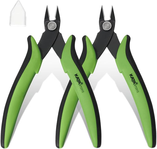 KATA 2-Pack Micro Wire Cutter For Electronics Flush cutter, Precision Side Cutting for Electronics, Craft, Jewelry, Soft Copper, Wire Cables, Floral, Zip tie