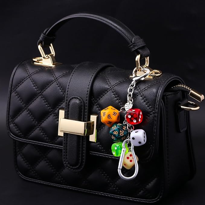 Lucky Dice Cherry Magic 8 Ball Keychain Billiard Ball Star Cherry Bags Charms Cute Y2k Keychain for Women Men