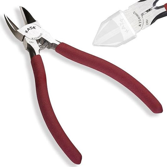 KATA Wire Cutters Plier for Crafting - Heavy Duty 6 Inch Flush Side Cutter Metal Cutting Tool with Safety Cap - Sharp Snips For Zip Tie, Jewelry, Floral, Artificial Flowers, Chicken Wire, Electrical