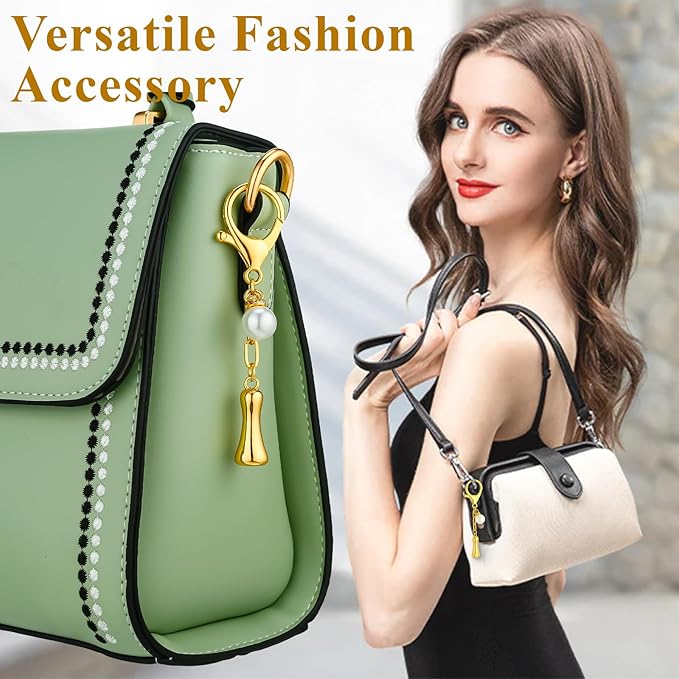 VICKHU Gold Plated Bubble Initial Letter Cute Keychain for Women Car Key Purse Decorative Keyring Handbag Charms Fashion