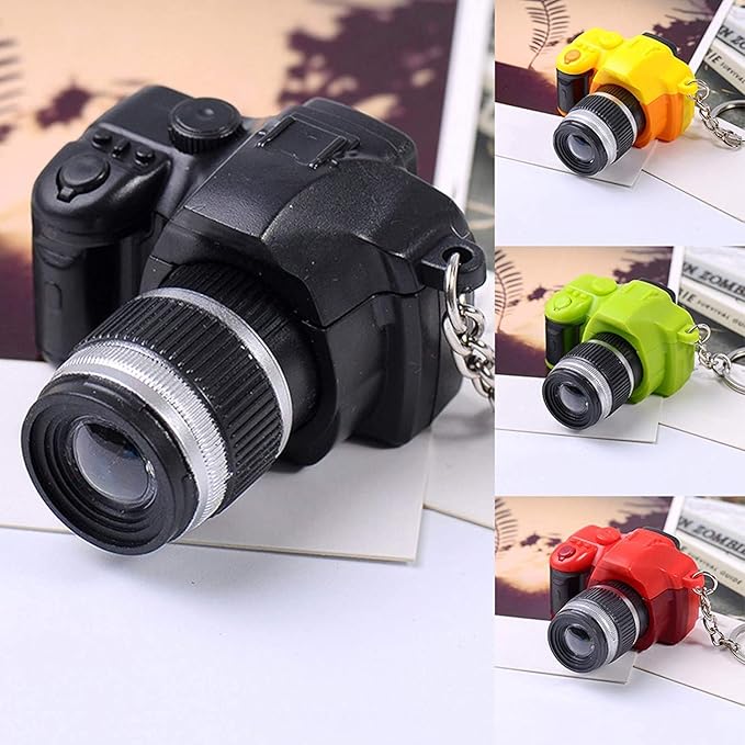 Cute Mini Camera Lighting Voice pendant Keychain Key ring Gift Decor, Car Keychain Accessories for Women Men