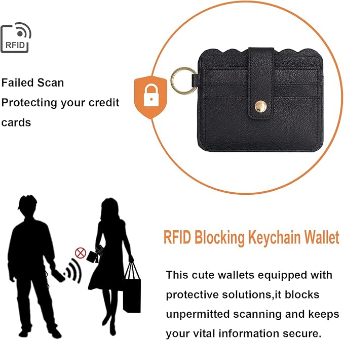 Keychain Wallet Wristlet Small Credit Card Holder Bracelet Key Chain Purse Bangle Tassel Beads Key Rings for Women