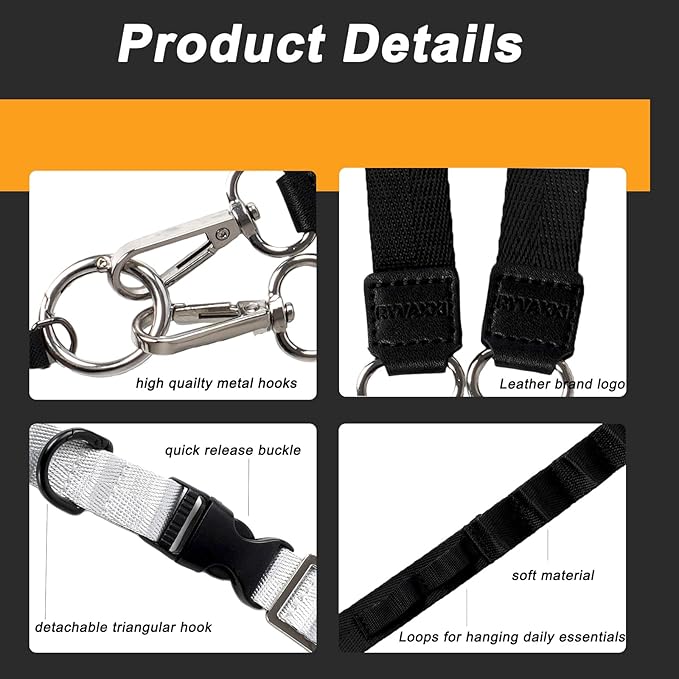 Cell Phone Lanyard with Detachable Phone Wrist Strap 3 in 1 Anti Theft Adjustable Crossbody Phone Strap Around the Neck, for Keys, ID Badges, Compatible with iPhone, Vacation Essentials, Black