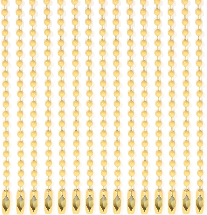 Lemonkey 20Pcs Ball Beads Chains Bulk,Yellow Keychains Metal Rings,4 Inch Dog Tag Metal Small Chains with Connectors for Hanging Decoration
