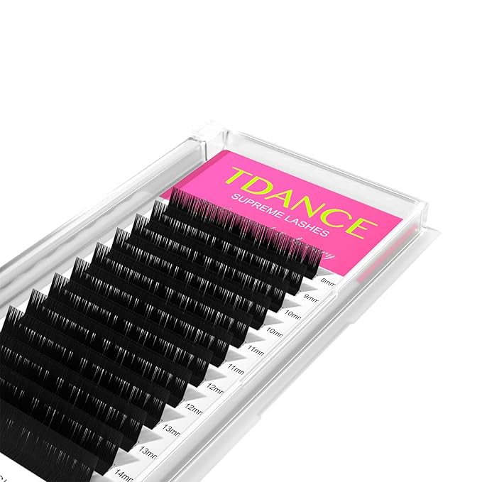 TDANCE Lash Extension Matte Black Eyelash Extension C CC D DD J B L Curl Volume & Classic Lash Extensions 0.03-0.18mm Thickness Professional Salon Use(0.15-L,8-15 mm)