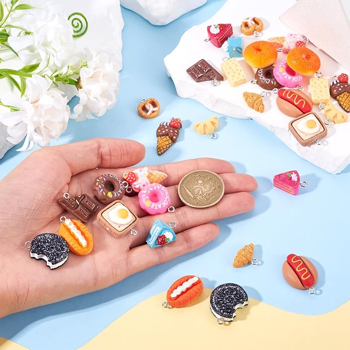Craftdady Resin Plastic Miniature Food Snack Pendants Charms Ice Drink Juice Pendants Cute Bottle Fruit Keychain Charms Hang Ornament for DIY Craft Earring Bracelet Necklace Jewelry Making