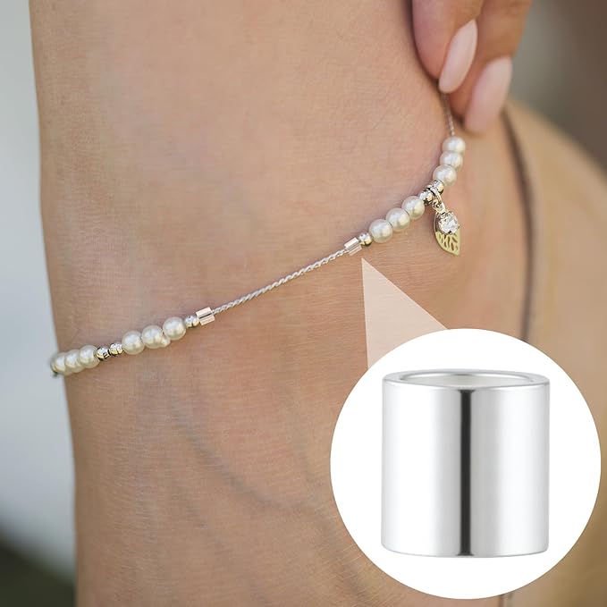 20 Pcs Sterling Silver Crimp Beads, Sterling Silver Beads for Jewelry Making, Tube Loose Beads for DIY Craft, Jewelry Making (2mm)