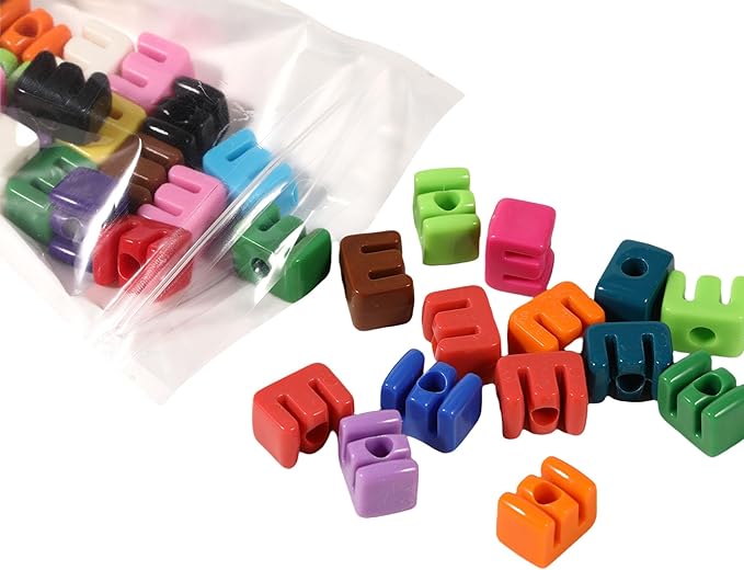 40 PCS Letter Beads 3D Acrylic 21mm x 14mm E Loose for Jewelry Making Bracelet Necklaces Keychain Phone Bag Chain Key Chains(Mixed Color E)